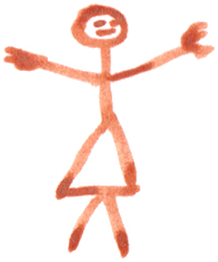 jahnna Strichm&auml;nnchen Frau, Tusche